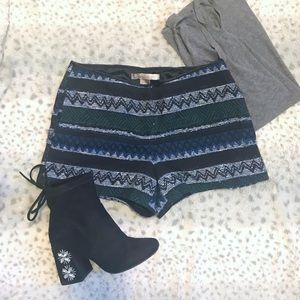 Woven Tweed Patterned Shorts